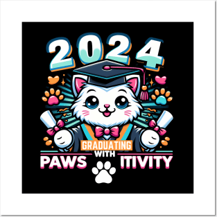 GRADUATING WITH PAWSITIVITY - GRADUATION DAY FUNNY CELEBRATION Posters and Art